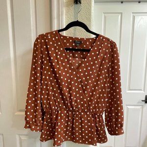 Halogen Wrap Front Peplum Top